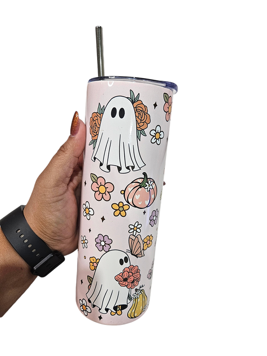 Floral Ghost 20oz Skinny Tumbler