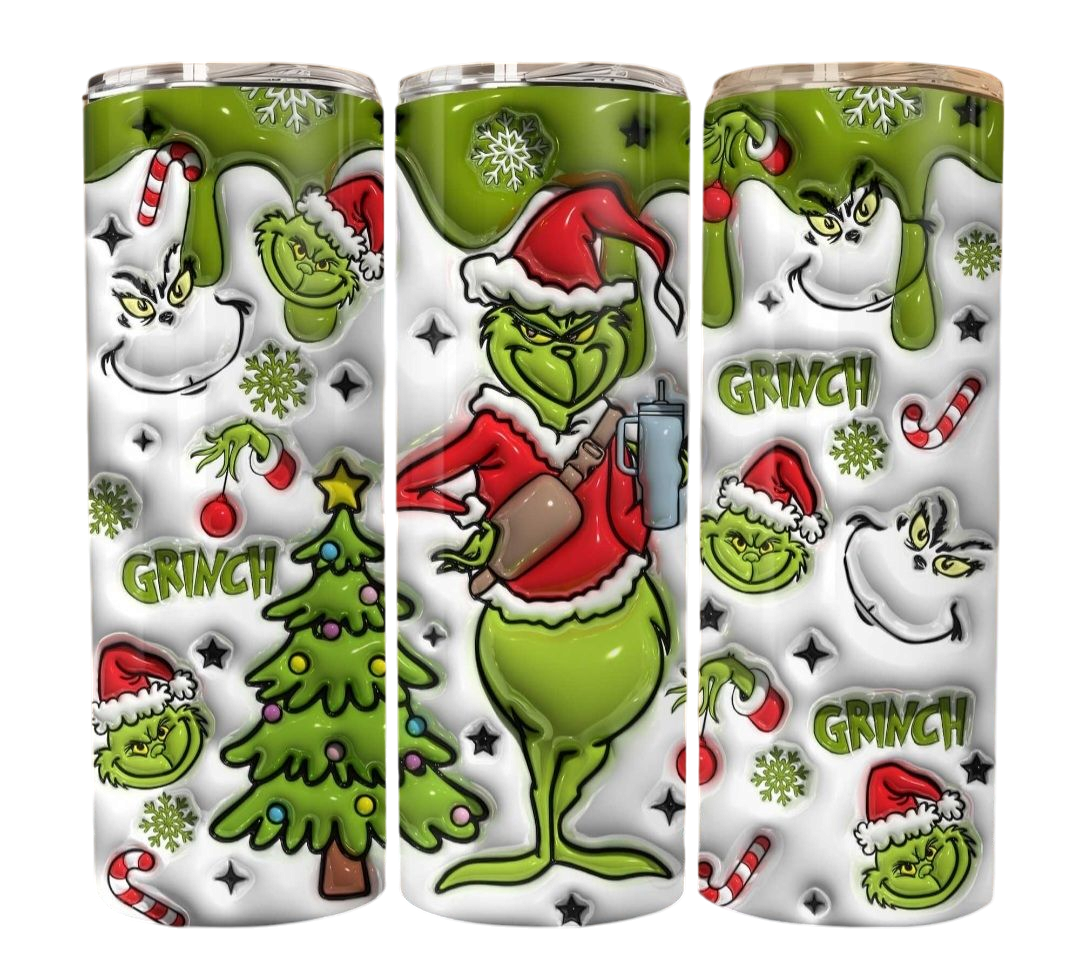 Grinch 3D 20oz Skinny Tumbler